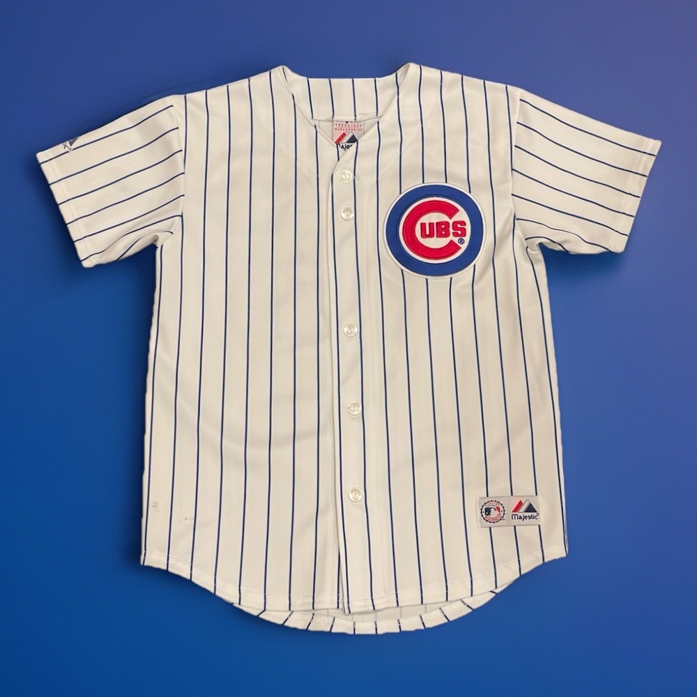 Alfonso Soriano #12 Chicago Cubs Pinstriped Jersey Stitched Majestic YOUTH Med